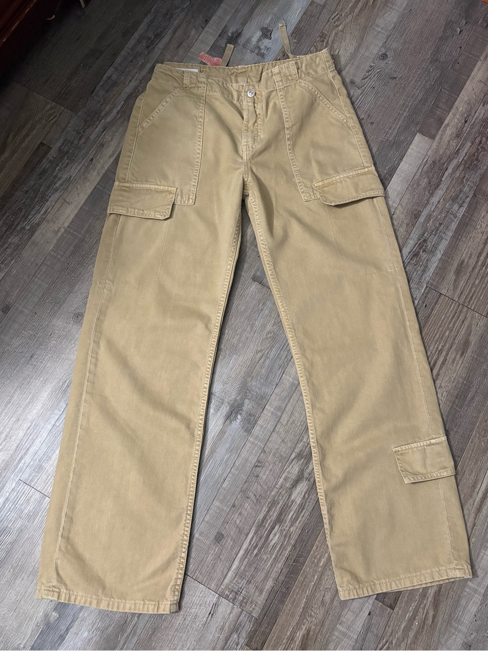 Zara Tan Cargo Pants - Straight Leg Utility